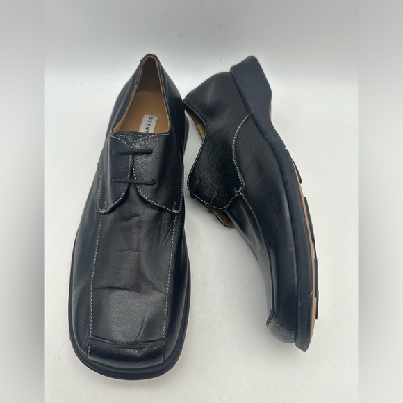 NEW Steve Madden Gunner Black Leather Square Toe Shoes Mismatch Sz R 10 / L 9.5 - Picture 4 of 10